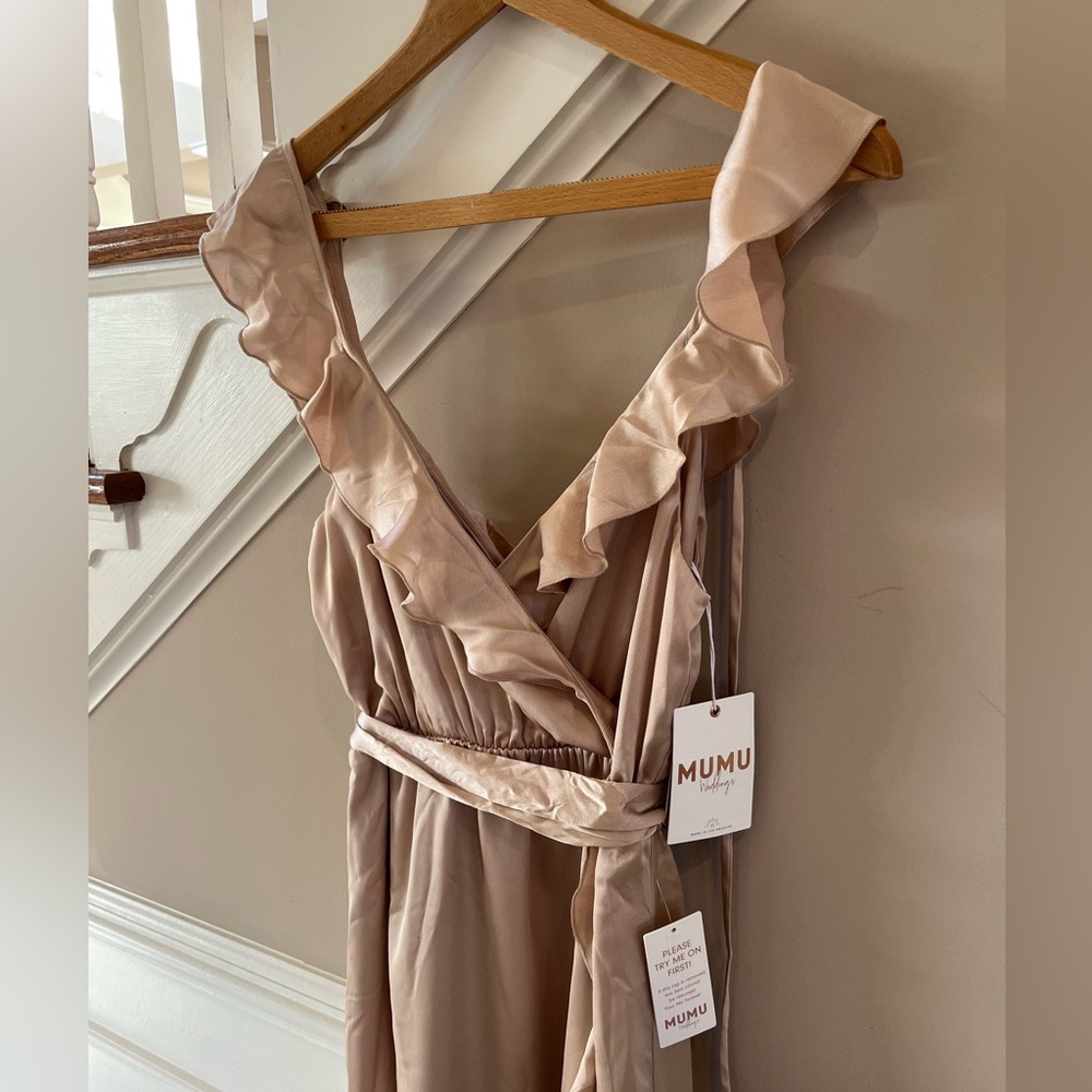 Show Me Your MuMu | Champagne Ruffle High Low Dress - Picture 5 of 9